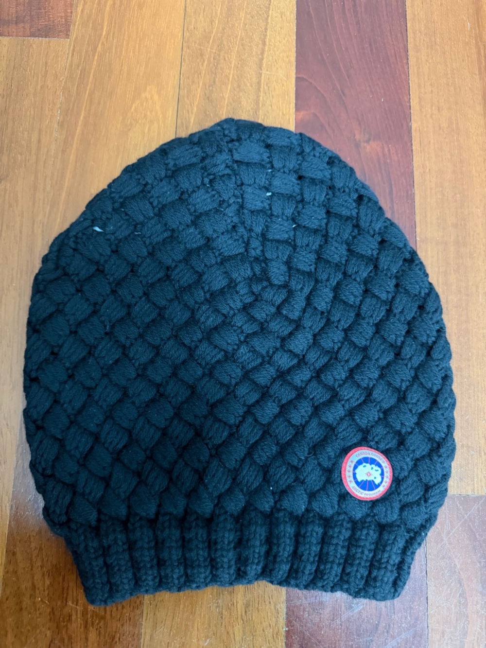 Canada Goose Black Beanie with Signature Round Logo